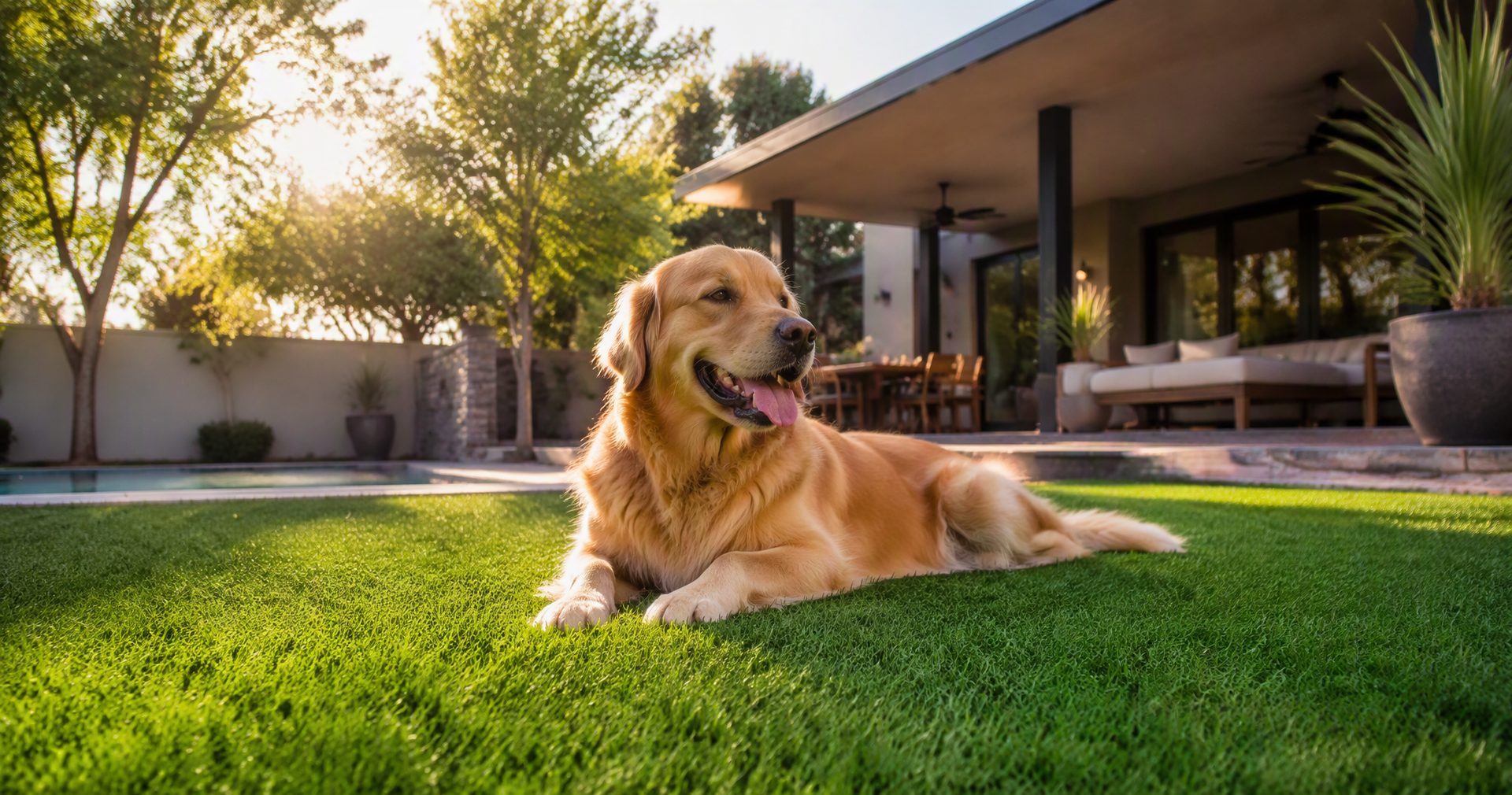 Lush artificial grass lawn installed at a South African home